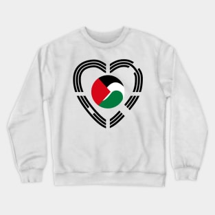 Korean Palestinian Multinational Patriot Flag Series (Heart) Crewneck Sweatshirt